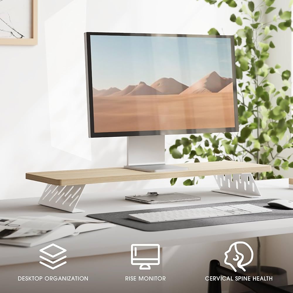Amazon.com: Fenge Monitor Stand Riser, Desk Top Shelf for 2